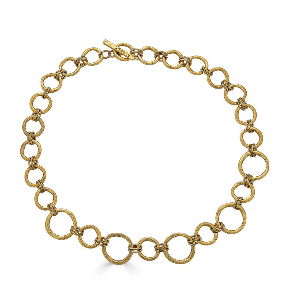 NKL-GPL Gold Sculpted Circle Necklace