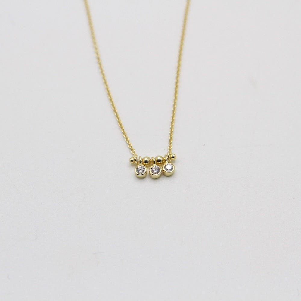 NKL-GPL Gold Shimmer Triple Stud Necklace