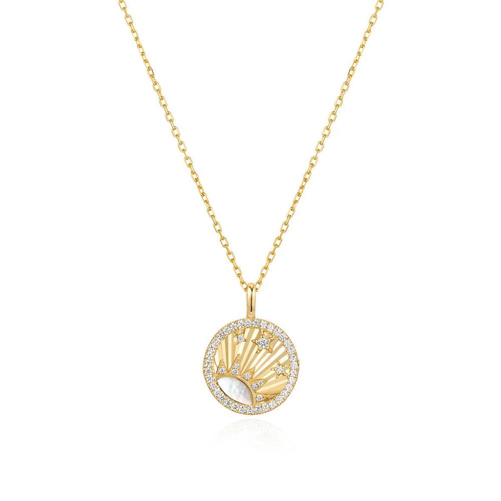 NKL-GPL Gold Shiny Sun Star Necklace