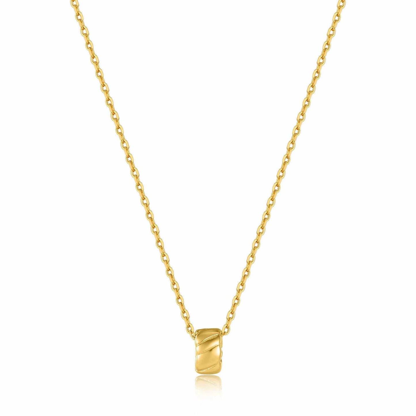 NKL-GPL Gold Smooth Twist Pendant Necklace