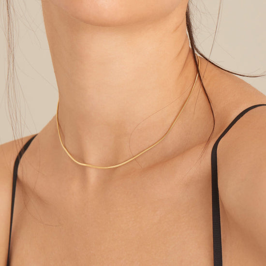 Load image into Gallery viewer, NKL-GPL Gold Snake Chain Necklace
