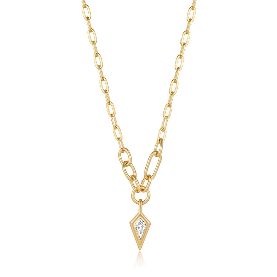 
                      
                        NKL-GPL Gold Sparkle Drop Pendant Chunky Chain Necklace
                      
                    