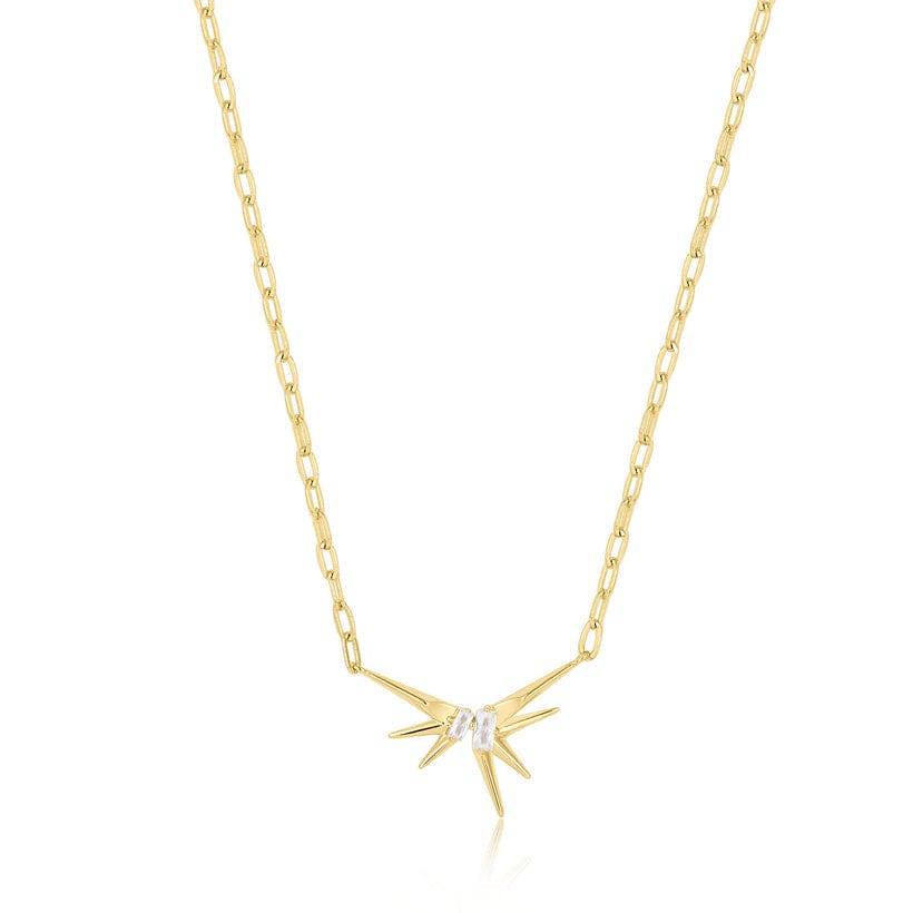 
                      
                        NKL-GPL Gold Sparkle Spike Pendant Necklace
                      
                    