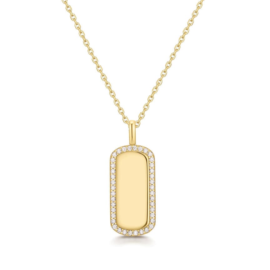 NKL-GPL Gold Sparkling Tag Necklace