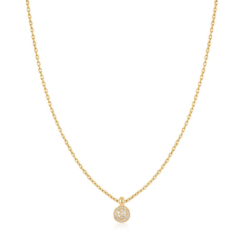 NKL-GPL Gold Spheres Pave Necklace