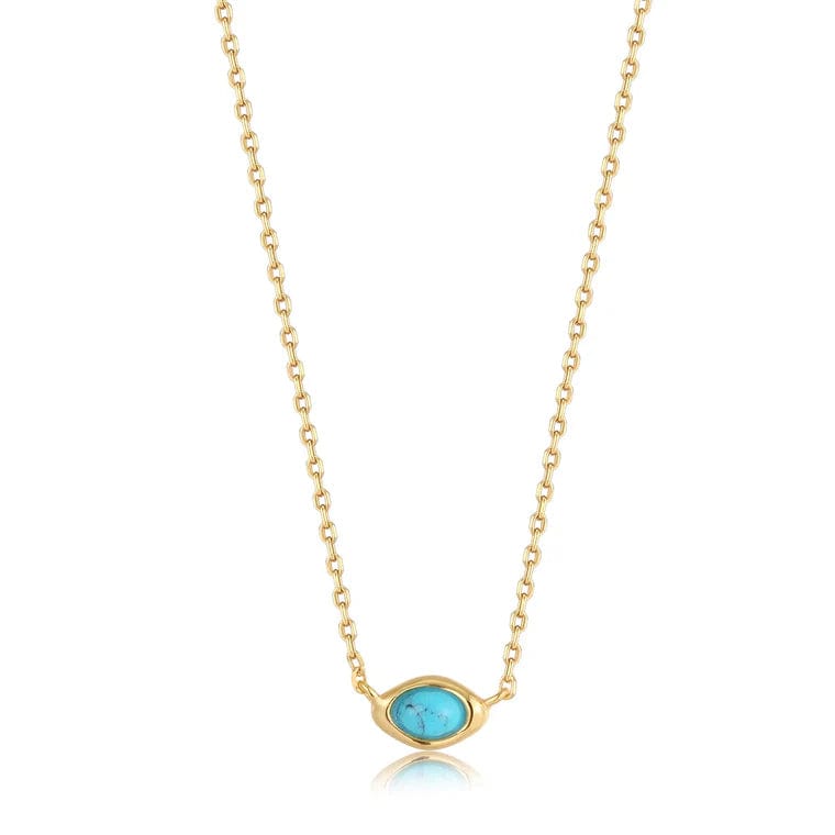 NKL-GPL Gold Turquoise Wave Necklace