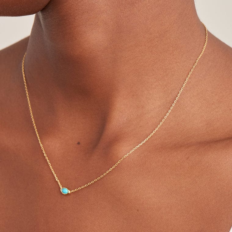 NKL-GPL Gold Turquoise Wave Necklace