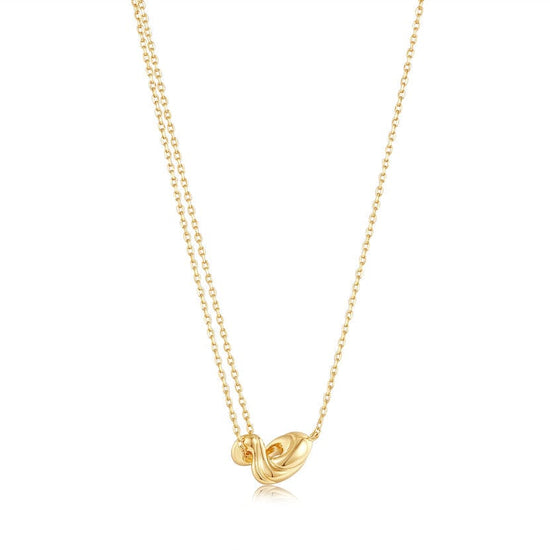 NKL-GPL Gold Twisted Wave Mini Pendant Necklace