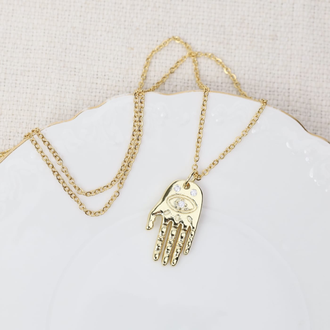 NKL-GPL Good Vibes Only Hamsa Necklace