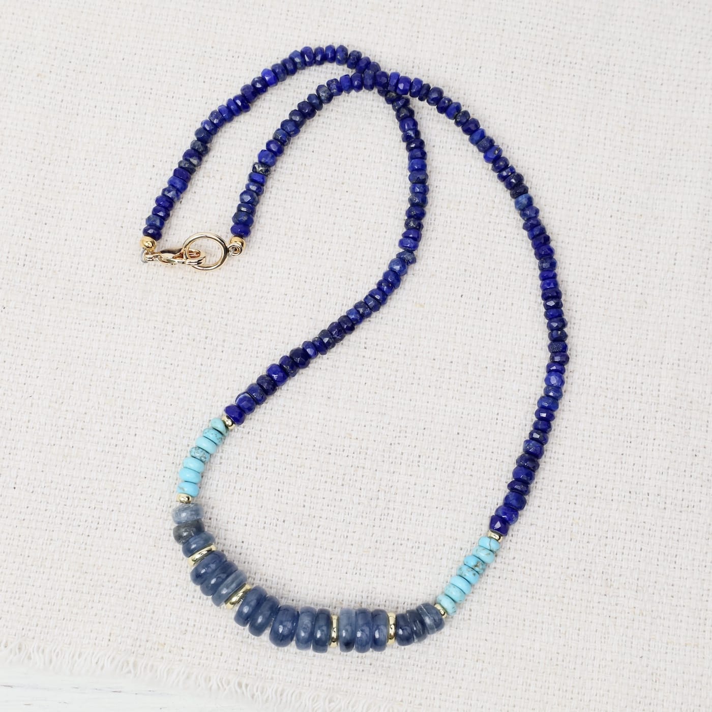 NKL-GPL Greek Islands Collar Necklace - Kyanite/Lapis/Turq