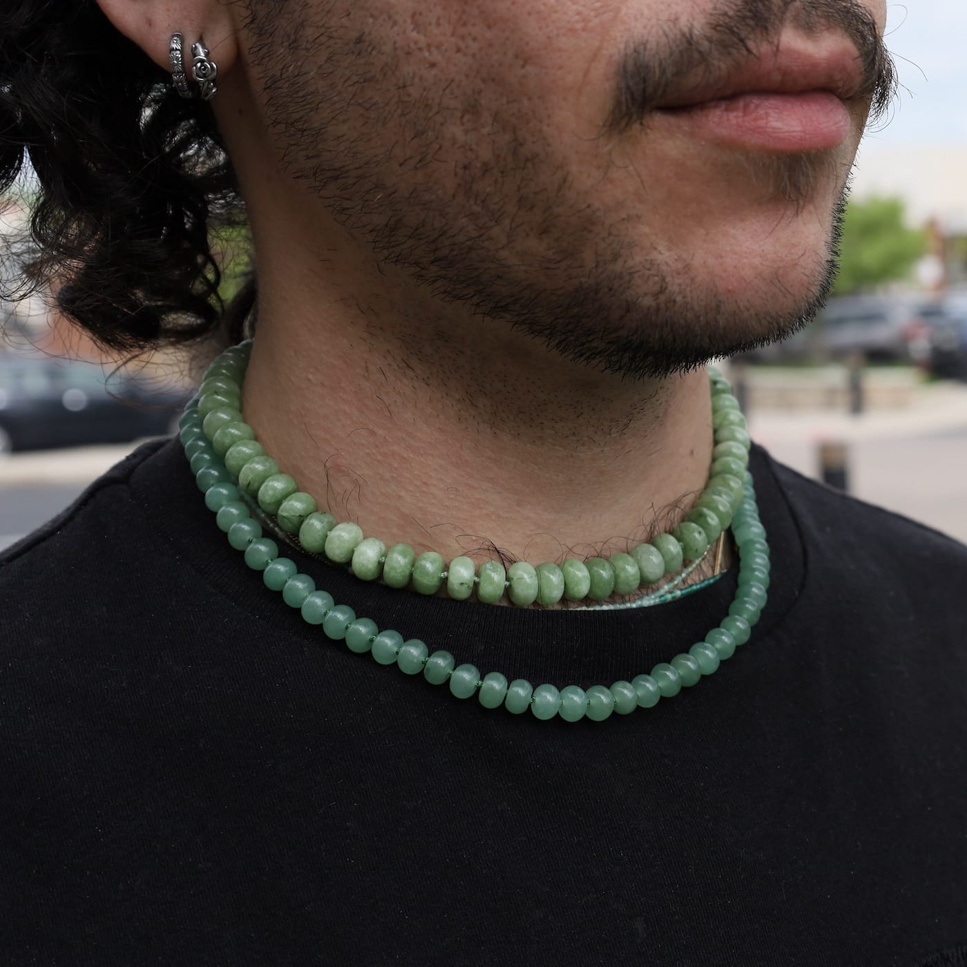 NKL-GPL Green Aventurine 8mm Hand Knotted Beaded Necklace