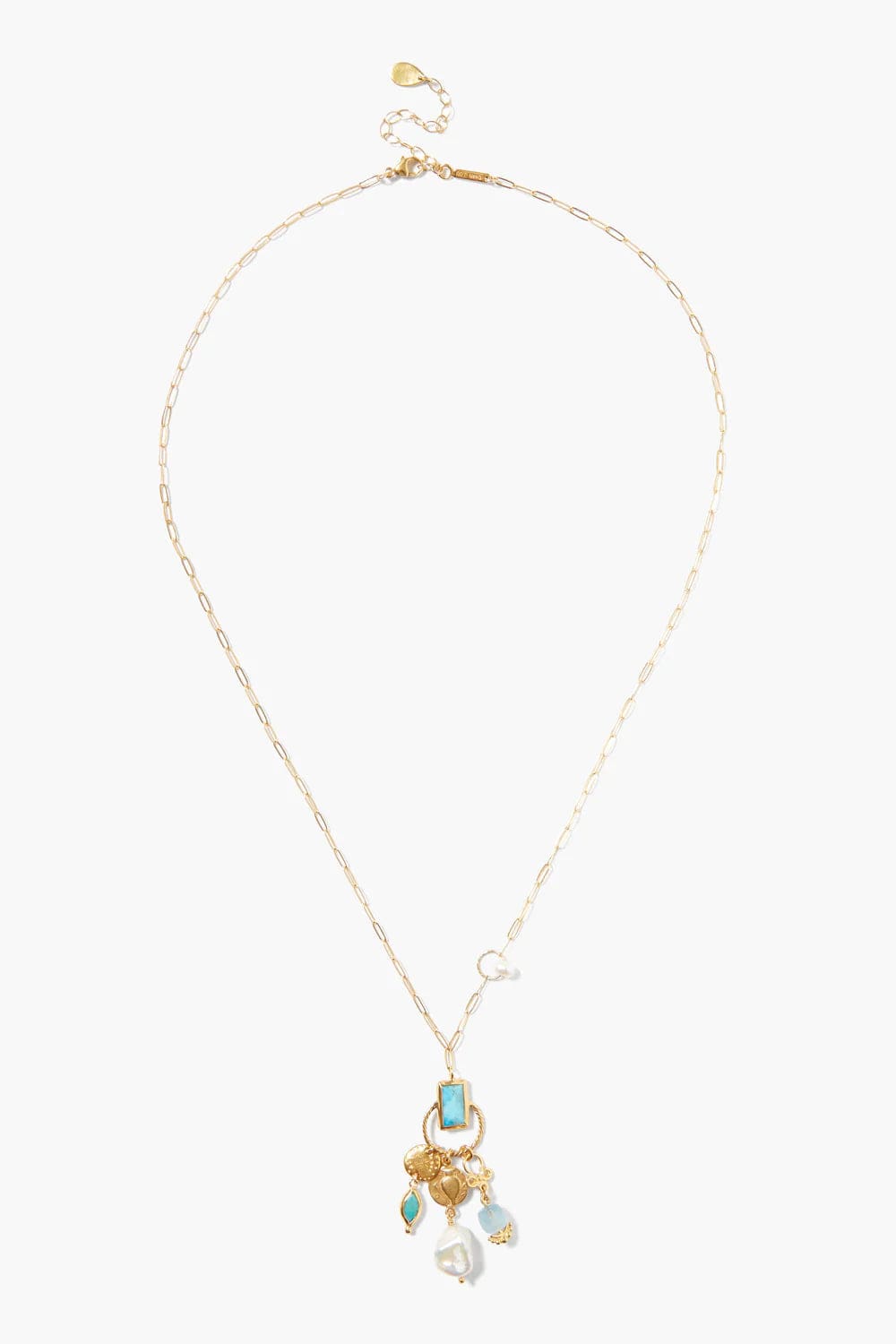 NKL-GPL Halo Charm Necklace Turquoise Mix