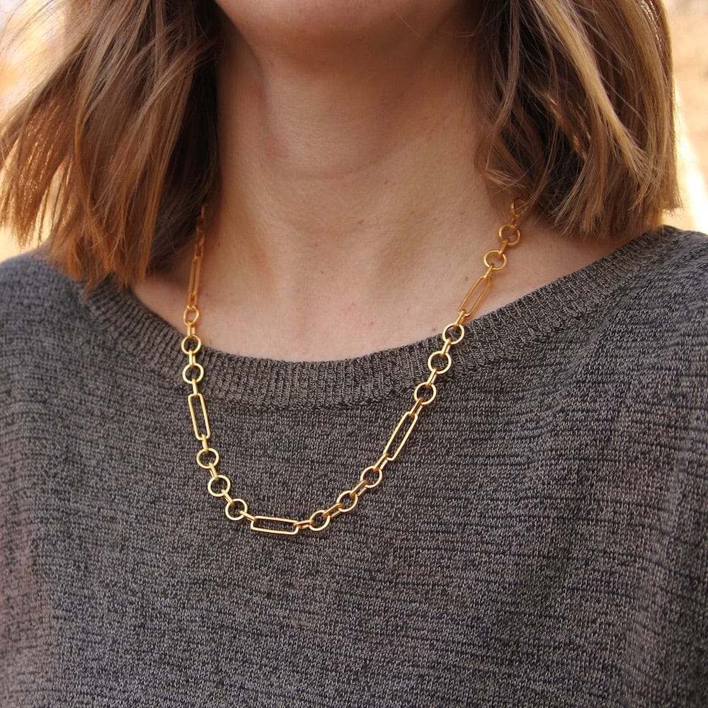 
                      
                        NKL-GPL Handmade Industrial Link Necklace - Gold Plate
                      
                    