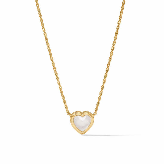NKL-GPL Heart Delicate Necklace Iridescent Clear Crystal