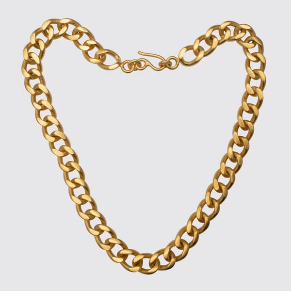 NKL-GPL Heavy Curb Chain Necklace 18"- Gold Plated Brass