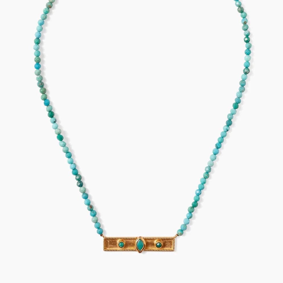 NKL-GPL Helena Bar Necklace in Turquoise