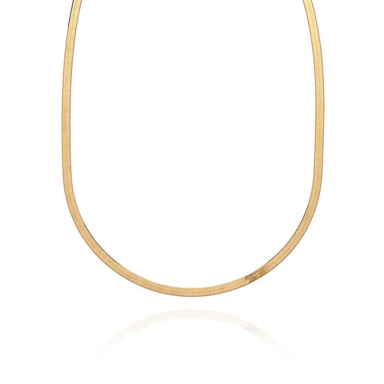 Load image into Gallery viewer, NKL-GPL Herringbone Chain Necklace Gold
