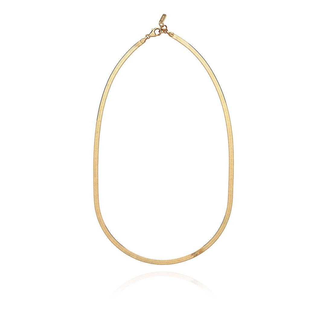 Load image into Gallery viewer, NKL-GPL Herringbone Chain Necklace Gold
