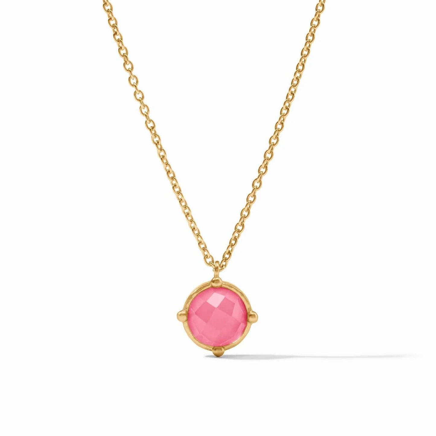 NKL-GPL Honeybee Solitaire Necklace Iridescent Peony Pink