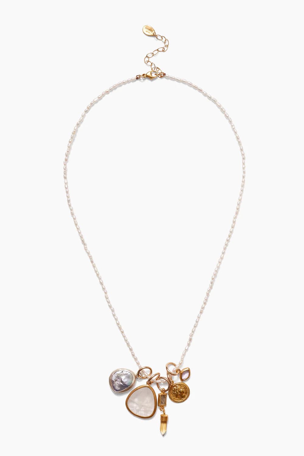 NKL-GPL Hypatia Charm Necklace - White Pearl Mix