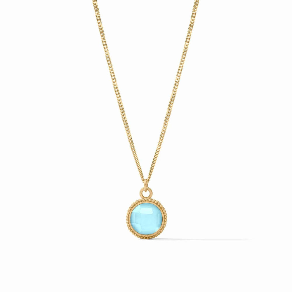 
                      
                        NKL-GPL Iridescent Capri Blue Fleur-de-Lis Solitaire Necklace
                      
                    