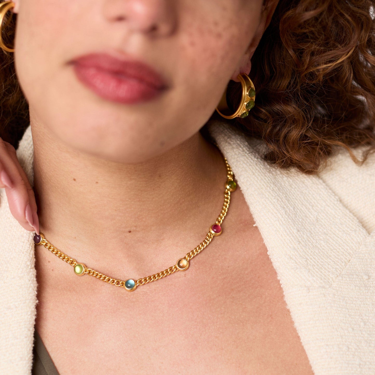 NKL-GPL Iridescent Clear Crystal Dolce Delicate Station Necklace