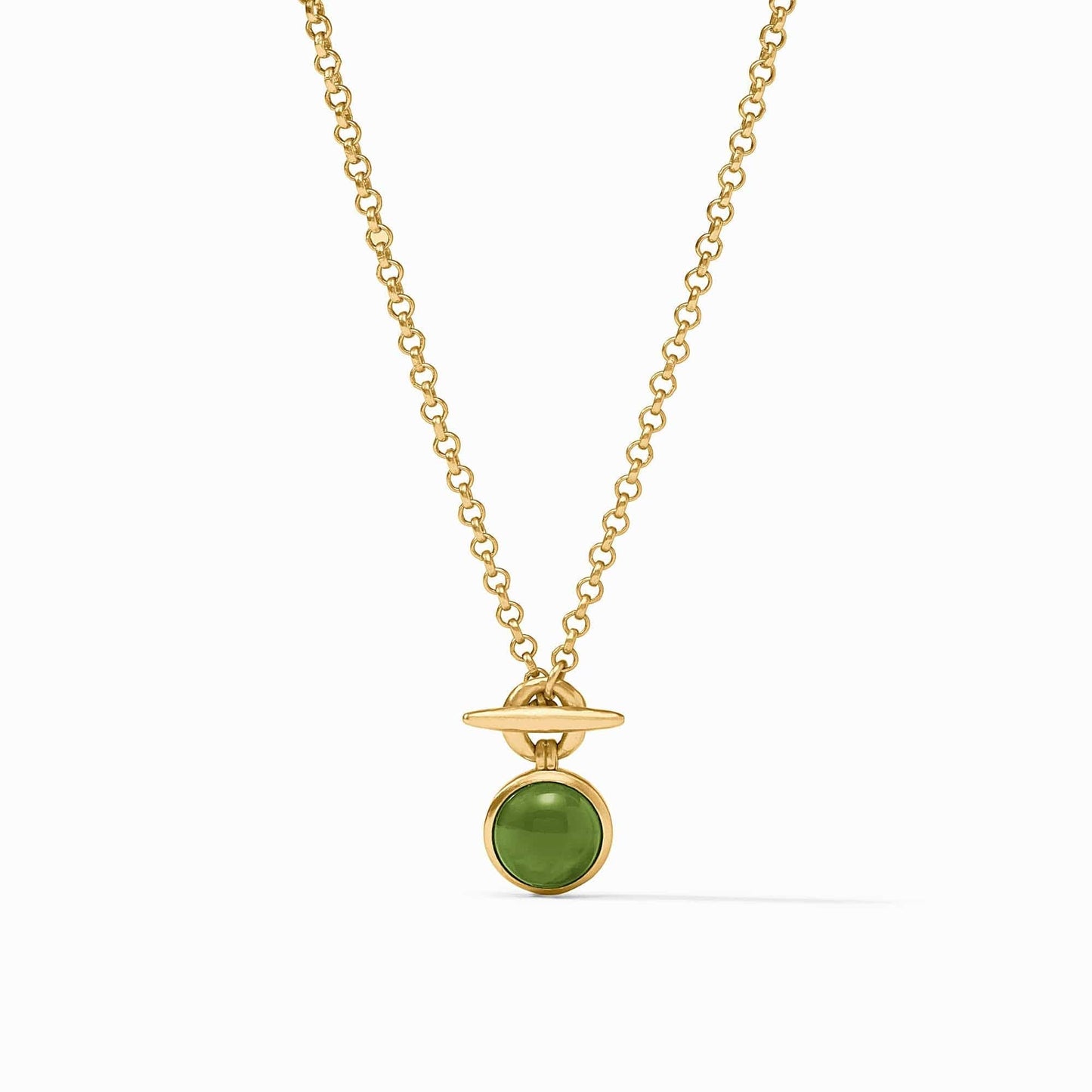 NKL-GPL Iridescent Palmetto Green Solara Solitaire Necklace