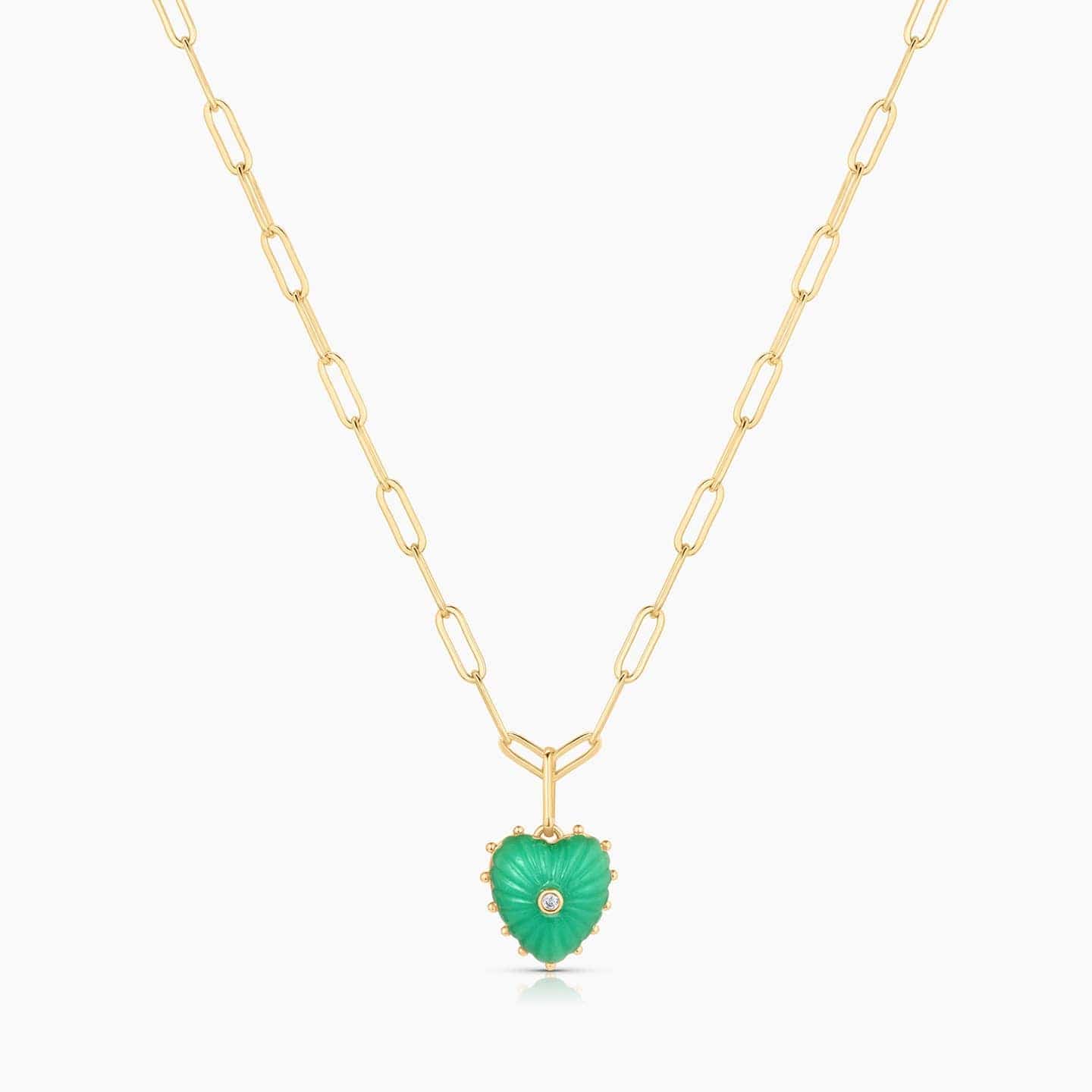 NKL-GPL Isabel Chrysoprase Heart Necklace