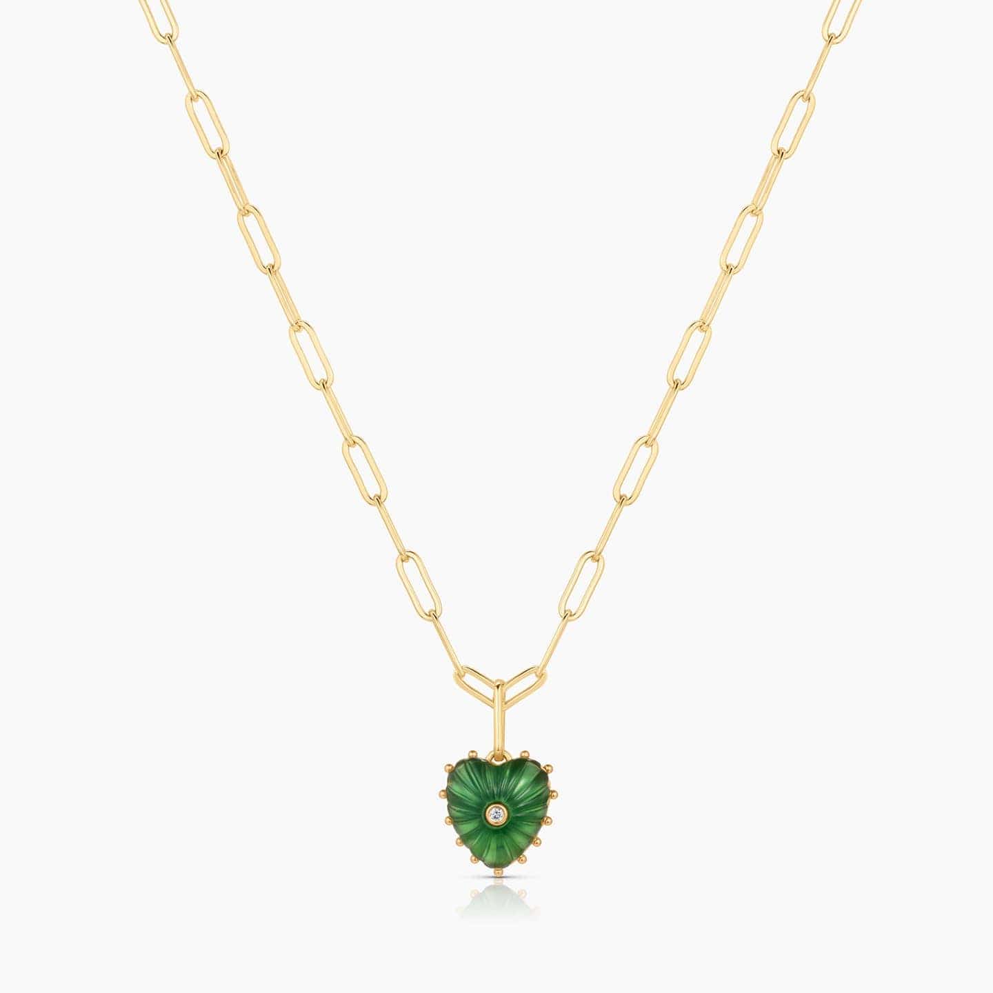 NKL-GPL Isabel Jade Heart Pendant Necklace