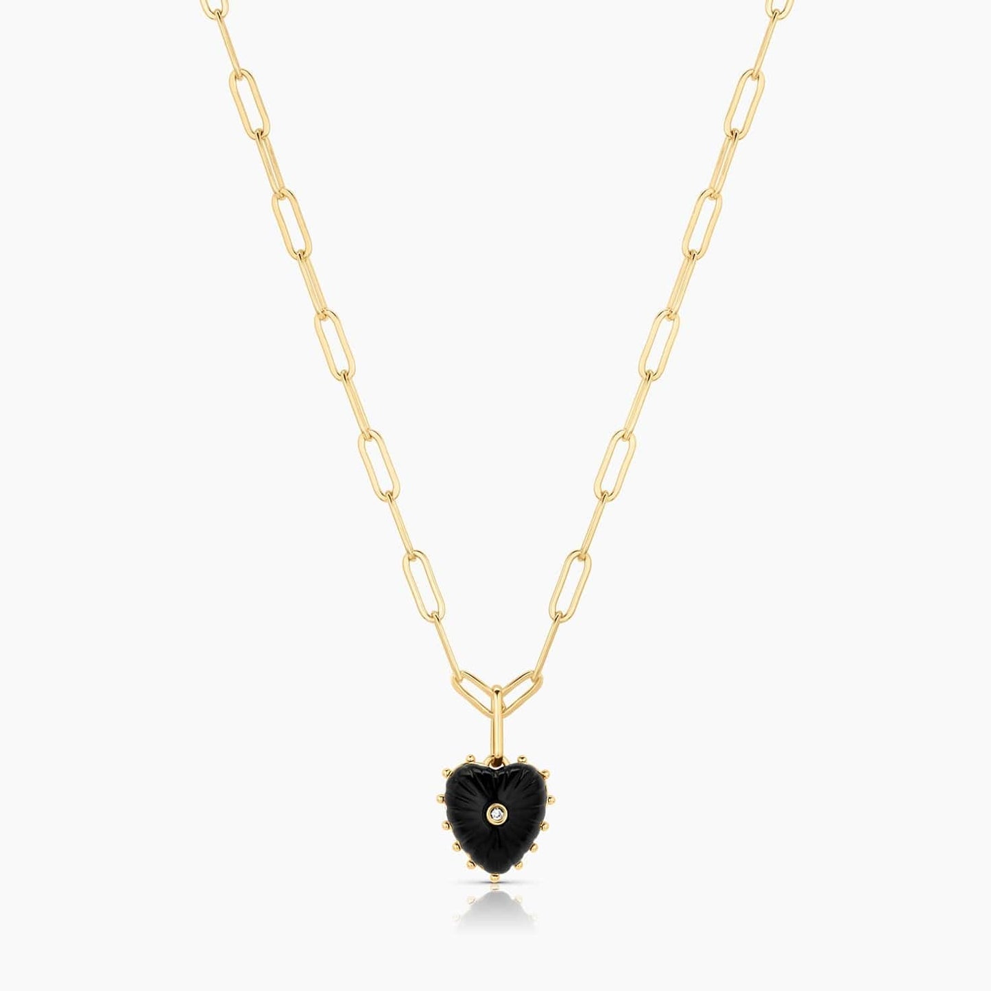 NKL-GPL Isabel Onyx Heart Pendant Necklace