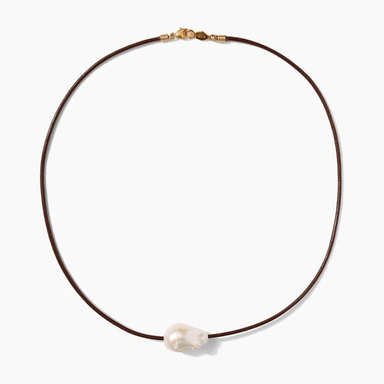 NKL-GPL Isla Pearl Necklace - Brown