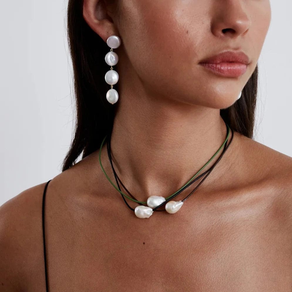 Isla Pearl Necklace - Brown – Dandelion Jewelry