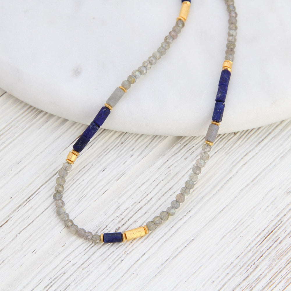 NKL-GPL Labradorite and Lapis Necklace