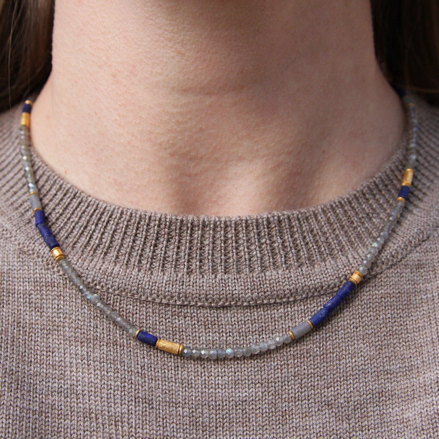 NKL-GPL Labradorite and Lapis Necklace