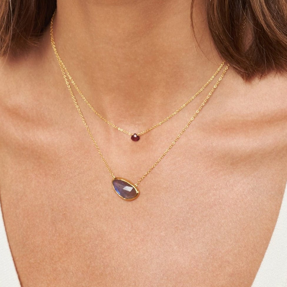 NKL-GPL Labradorite Gold Cliff Necklace