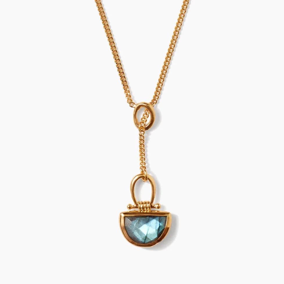 NKL-GPL Labradorite Luna Drop Necklace