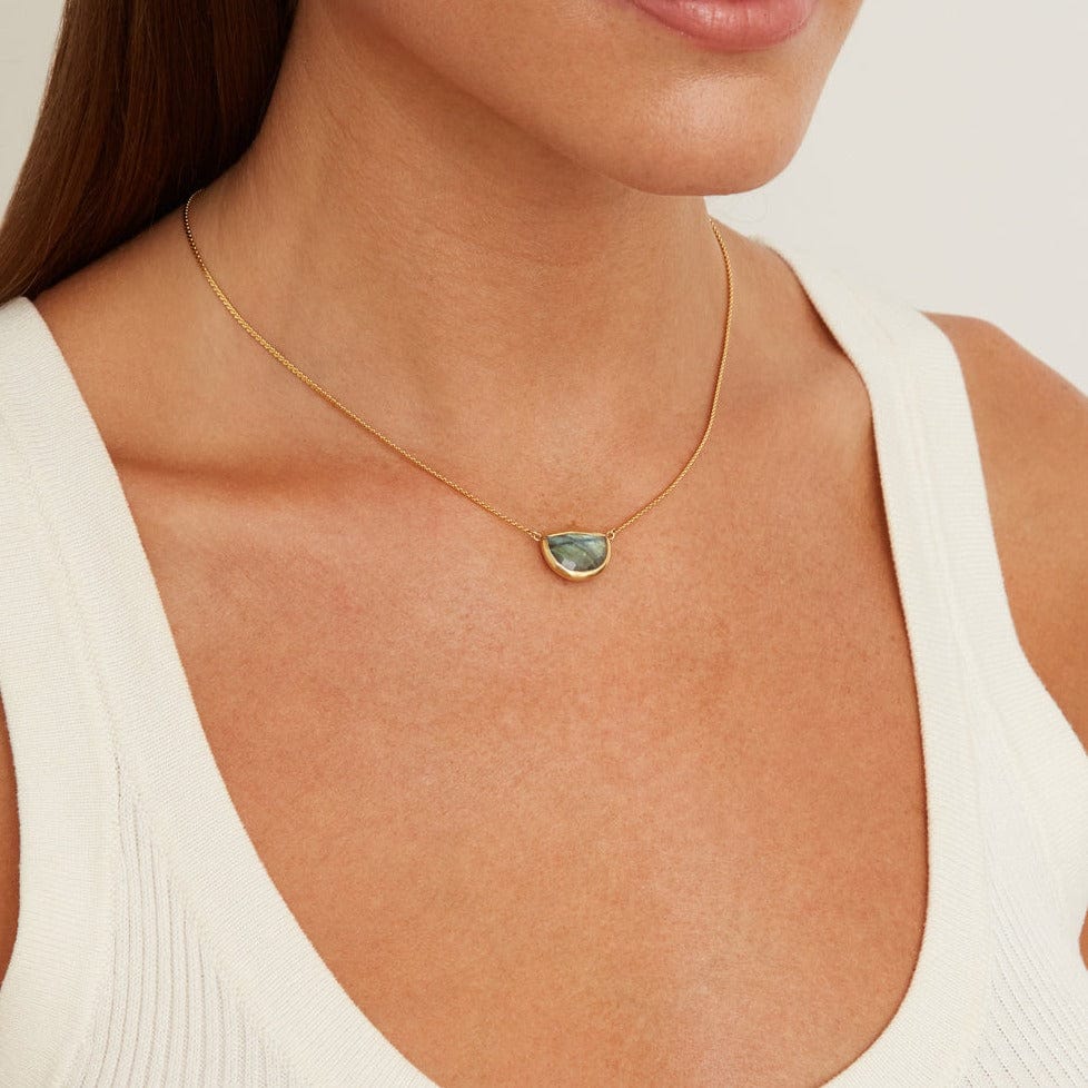 NKL-GPL Labradorite Luna Necklace