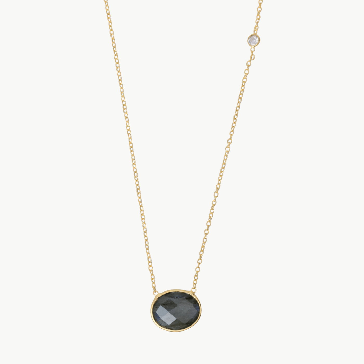 NKL-GPL Labradorite Oval Pendant Necklace