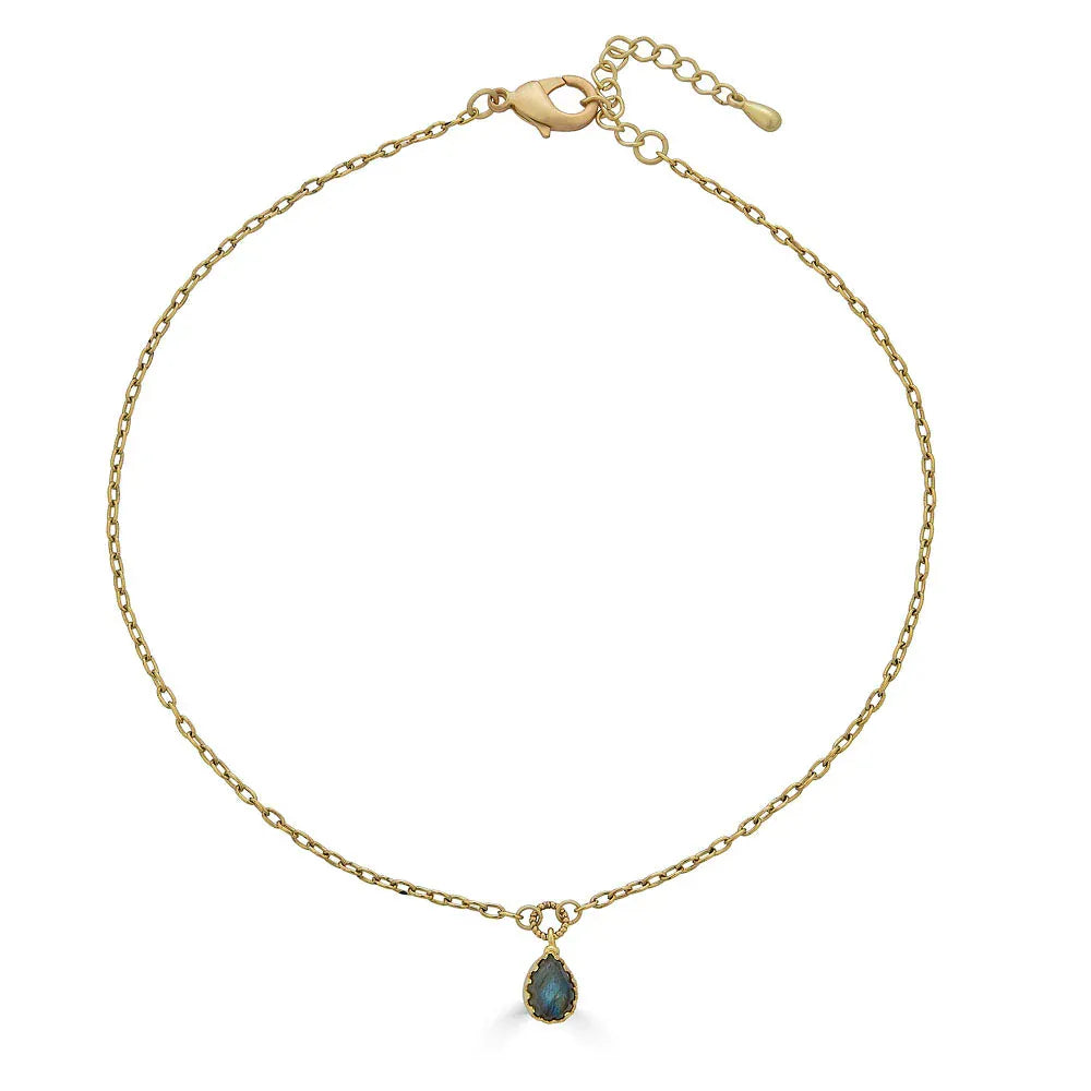 NKL-GPL Labradorite Prong Pendant Necklace