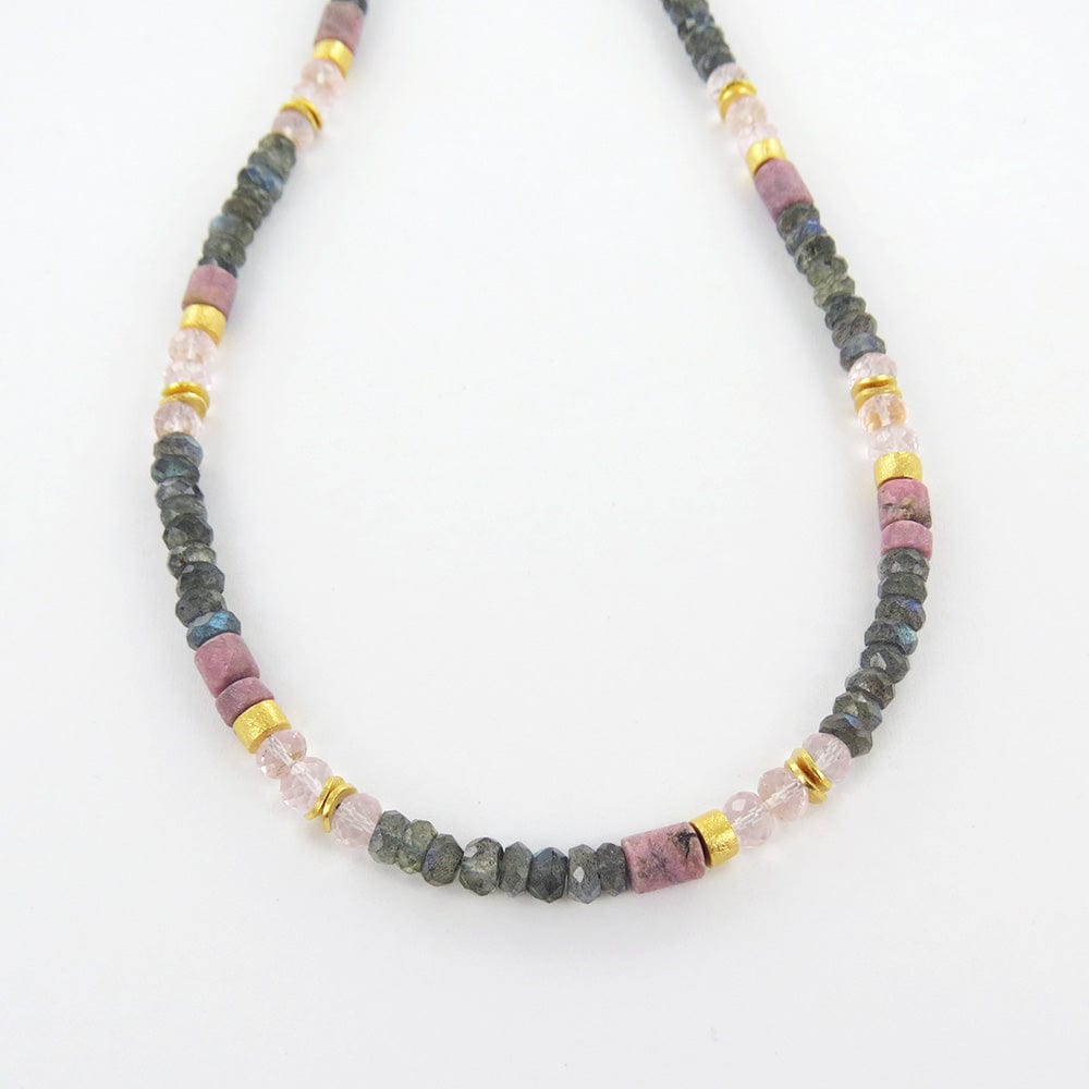 
                  
                    NKL-GPL LABRADORITE ROSE QUARTZ AND RHONDITE NECKLACE
                  
                