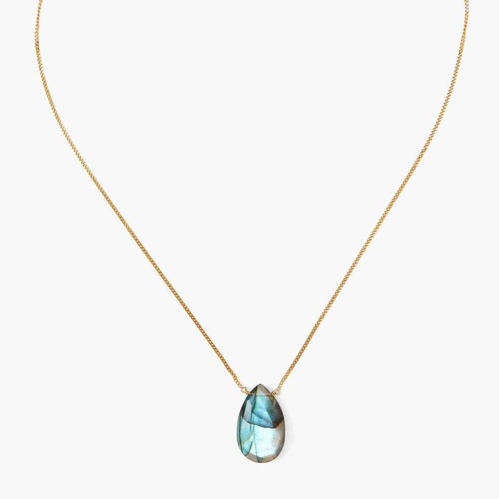 NKL-GPL Labradorite Teardrop Pendant Necklace