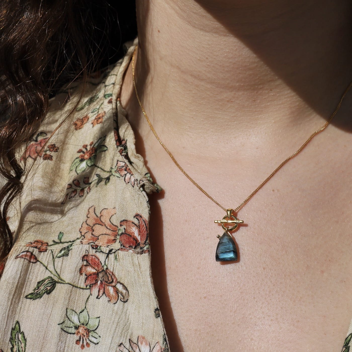 NKL-GPL Labradorite Triangle Necklace