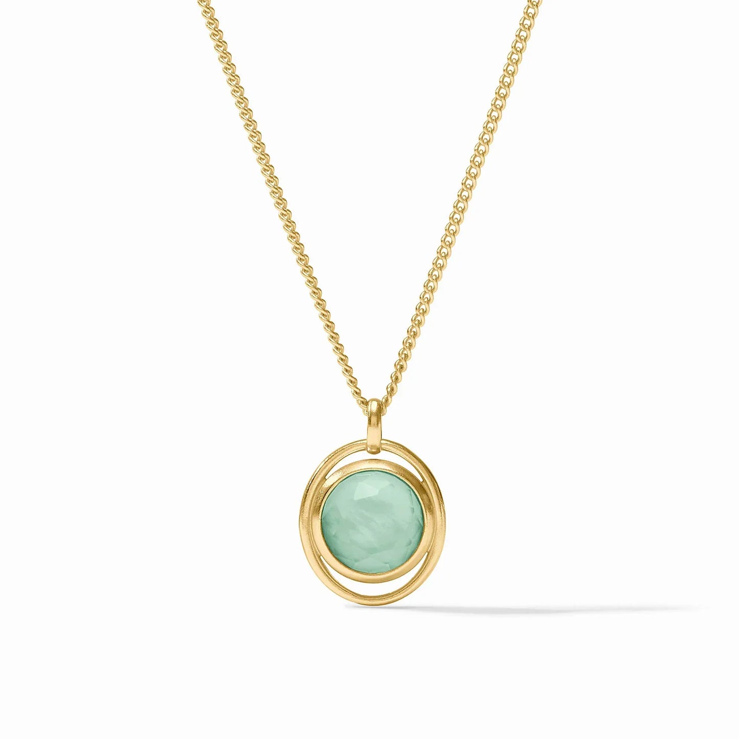 NKL-GPL Laguna Solitaire Necklace - Iridescent Aquamarine Blue