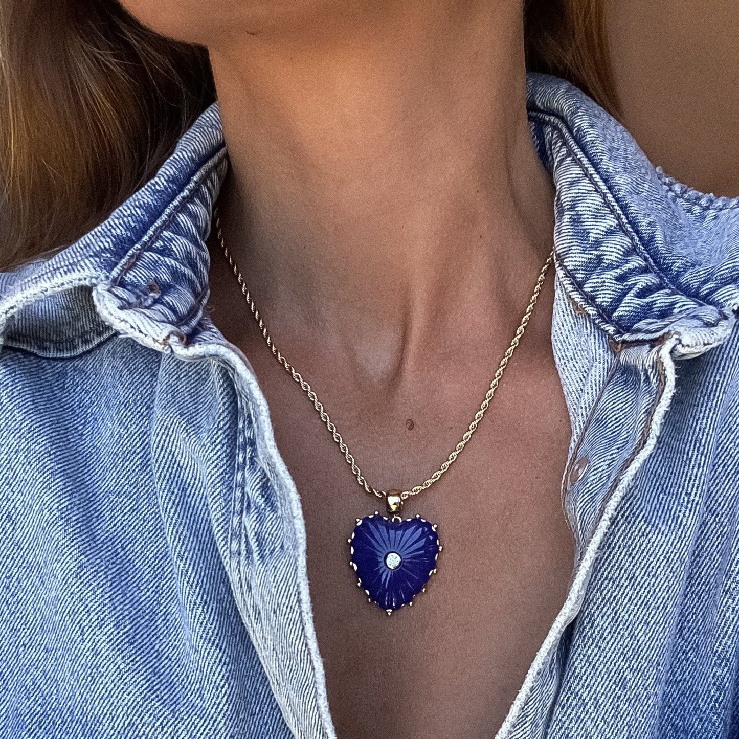 NKL-GPL Lapis Heart Pendant Necklace