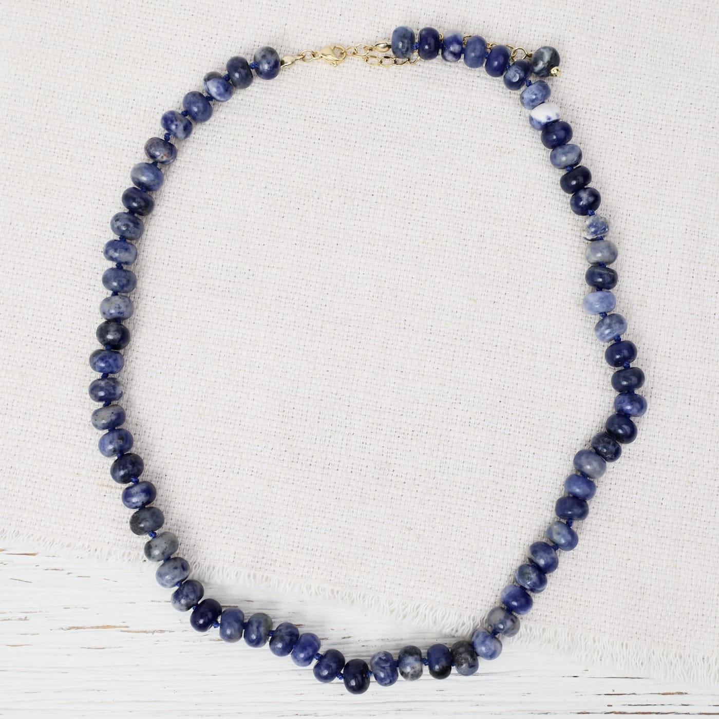 NKL-GPL Lapis Lazuli 8mm Hand Knotted Beaded Necklace
