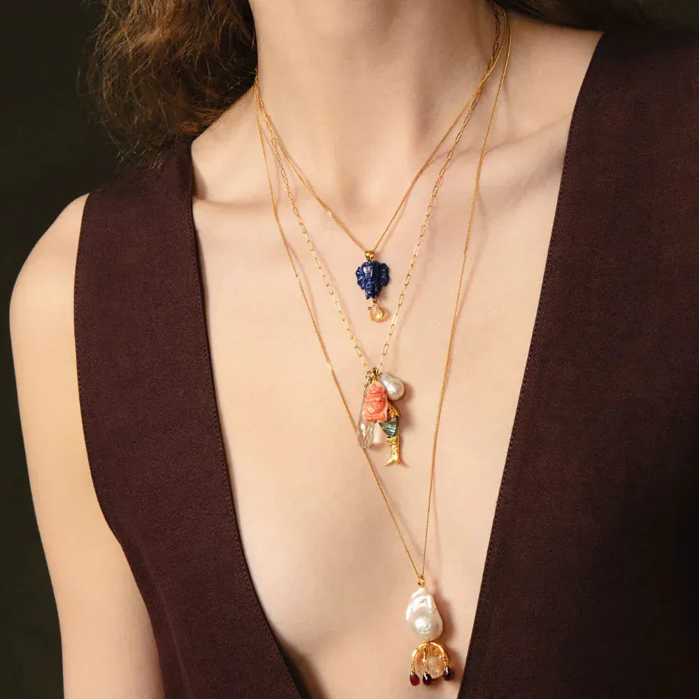 NKL-GPL Lark Drip Necklace Citrine