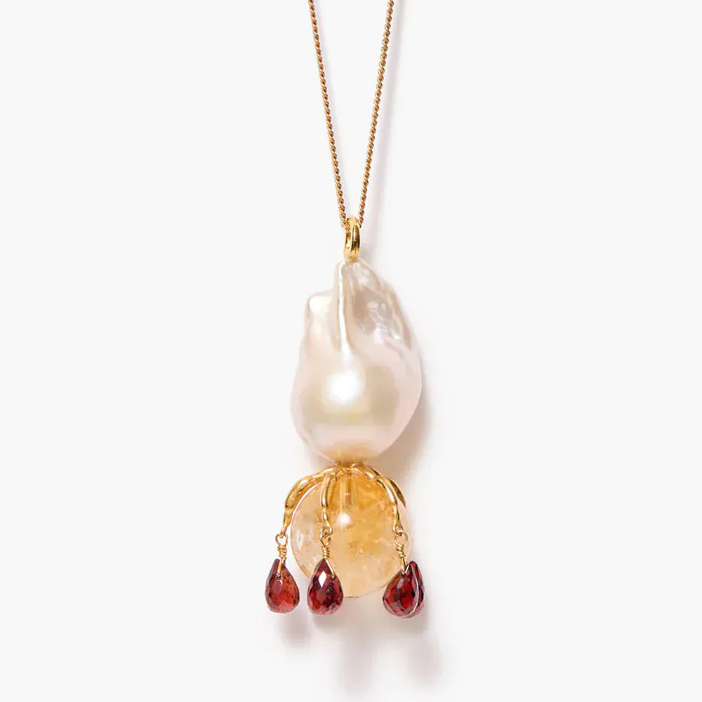 NKL-GPL Lark Drip Necklace Citrine