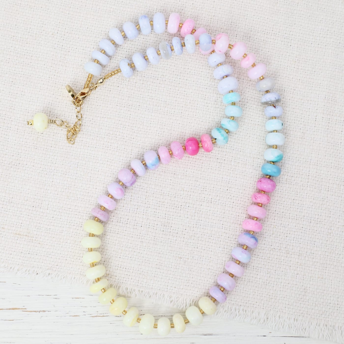 NKL-GPL Lolli Pastel Dyed Opal Beaded Necklace