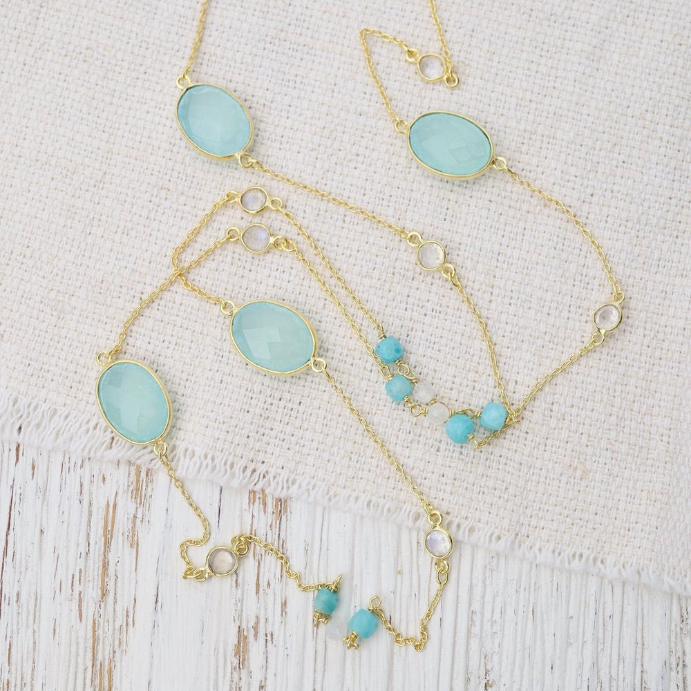 
                      
                        NKL-GPL Long Aqua Chalcedony & Amazonite Necklace
                      
                    