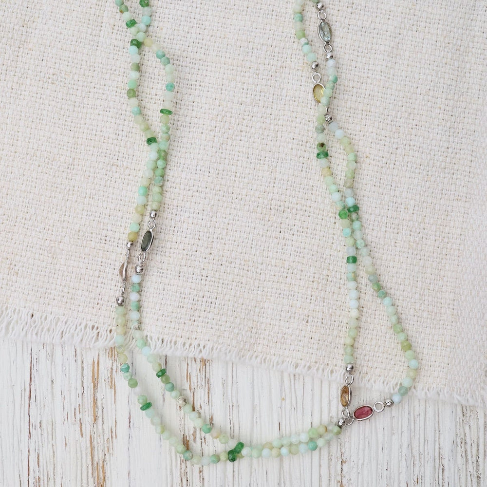 
                      
                        NKL-GPL Long Green Opal & Tourmaline Necklace
                      
                    